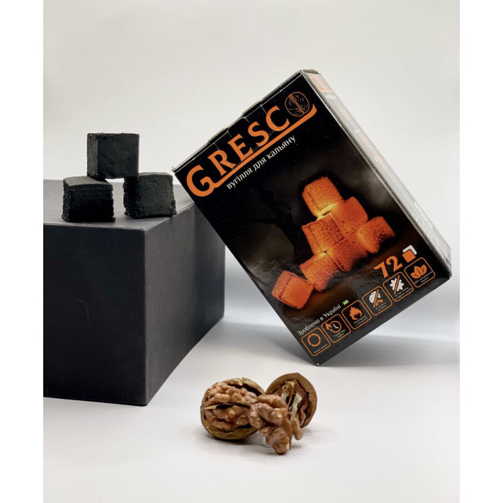 Вугілля горіхове Gresco 1 кг 72 шт