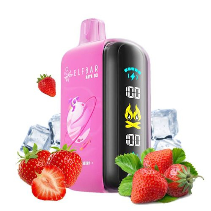 Одноразова електронна сигарета Elf Bar Raya D3 Strawberry Ice 25000 тяг