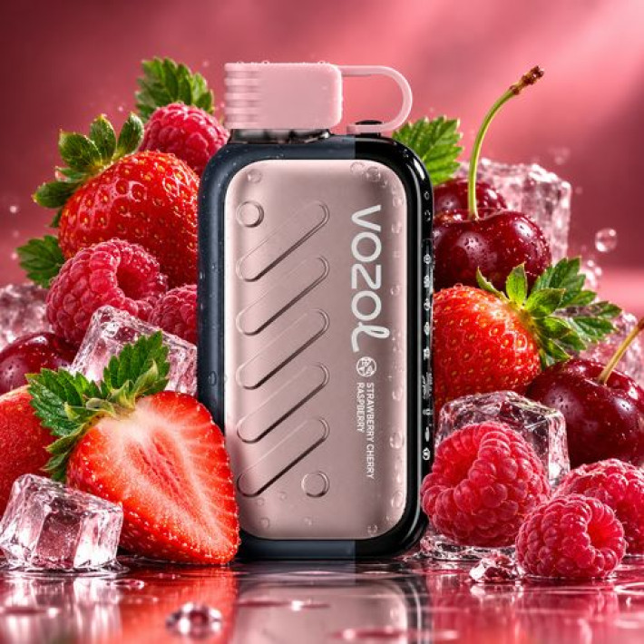 Одноразова електронна сигарета Vozol Gear Shisha Strawberry Raspberry Cherry 50000 тяг