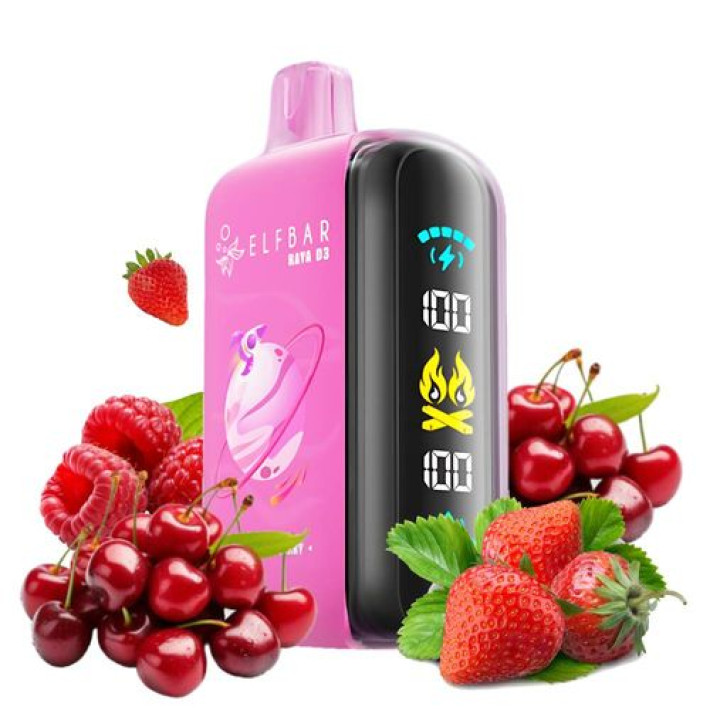 Одноразова електронна сигарета Elf Bar Raya D3 Strawberry Raspberry Cherry 25000 тяг